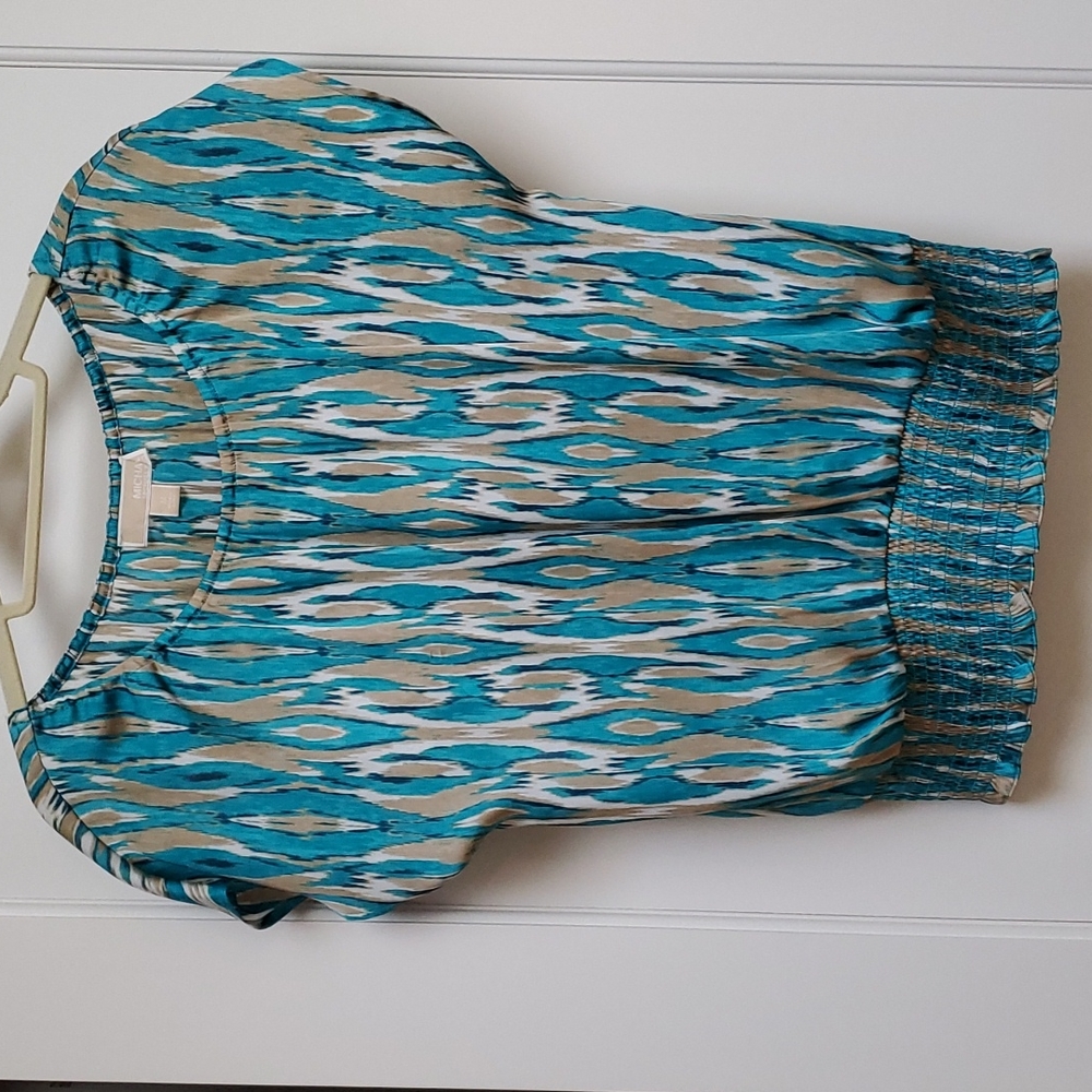 MICHAEL KORS Turqoise/Tan Blouse